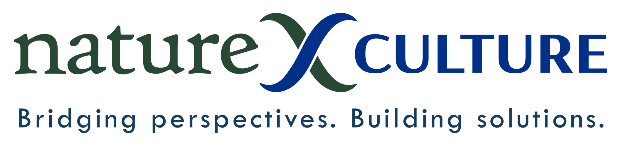 Nature x Culture logo with tagline: Bridging perspectives. Building solutions.